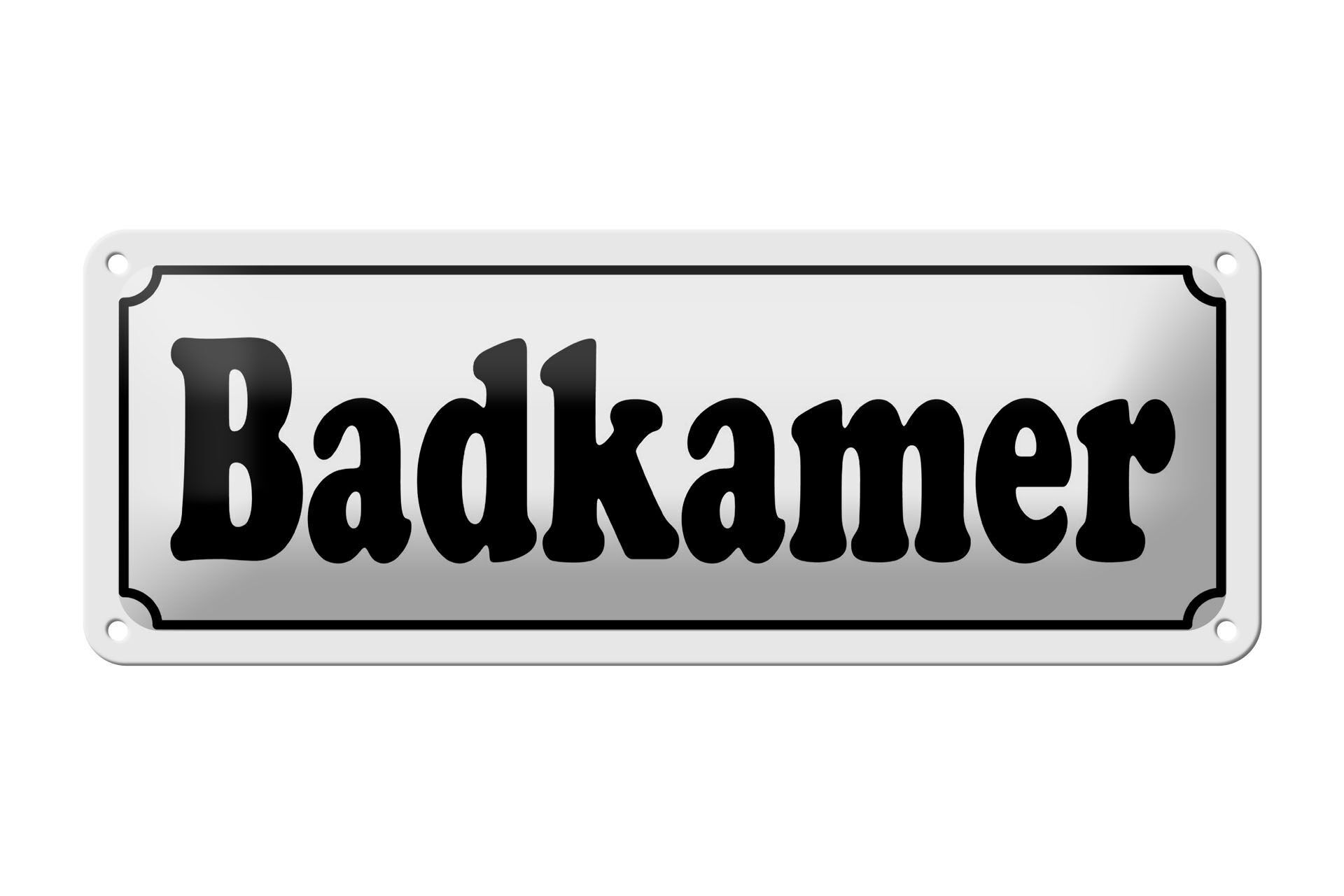 Targa in metallo nota 27x10 cm decorazione bagno olandese Badkamer