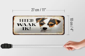 Panneau en étain disant 27x10 cm Dutch Here Waak ik Jack Russell Terrier Puppy 4