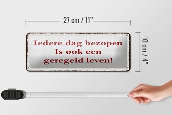 Plaque en étain indiquant que 27x10 cm "Dag bezopen" en cuir est également réglementé 4