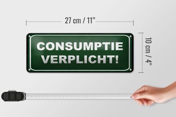 Plaque en tôle note 27x10 cm Consumptie oblige consommation oblige décoration 4