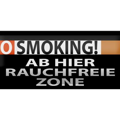 Cartel de chapa aviso 27x10 cm Prohibido fumar Decoración zona libre de humo