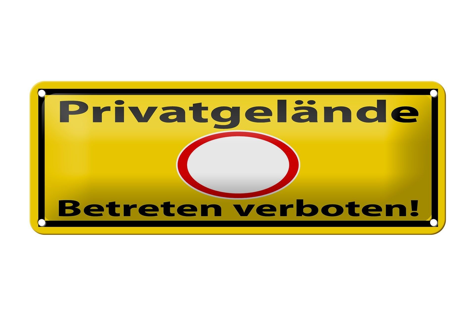 Targa in metallo Avviso 27x10 cm Proprietà privata Decorazione vietata l'accesso