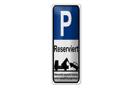 Blechschild Parken 10x27 cm Parkplatzschild P reserviert Dekoration