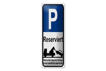 Panneau en tôle parking 10x27 cm panneau de parking P décoration réservée 1
