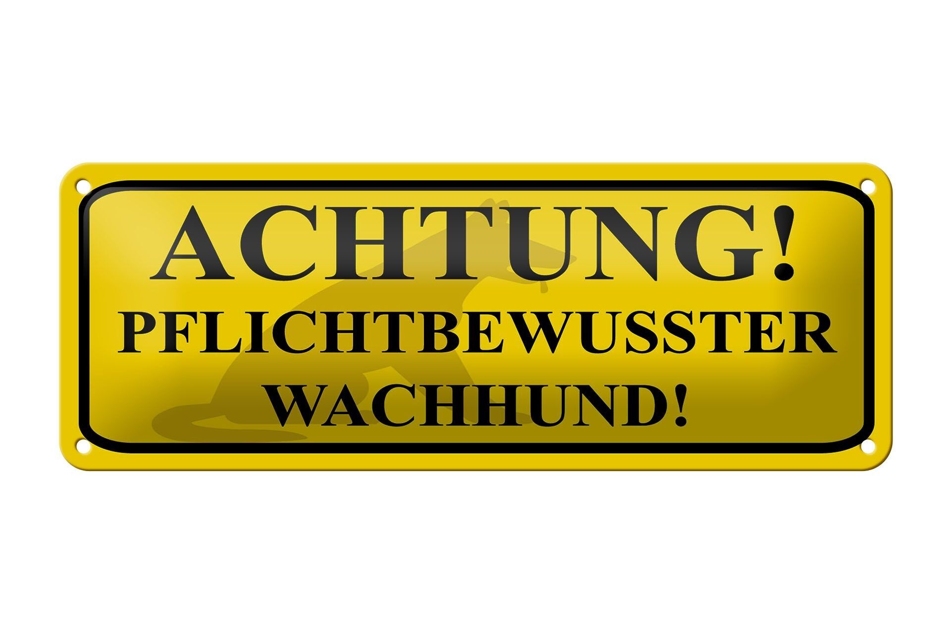 Cartel de chapa nota 27x10 cm Atención perro guardián decoración obediente