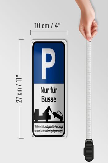Panneau de stationnement en tôle 10x27 cm, panneau de stationnement P uniquement pour la décoration des bus 4