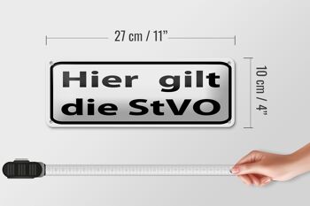 Plaque en tôle Note 27x10 cm La décoration des panneaux de signalisation StVO s'applique ici 4