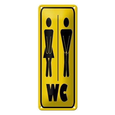 Targa in metallo nota 10x27 cm pittogramma WC decorazione immagine da parete