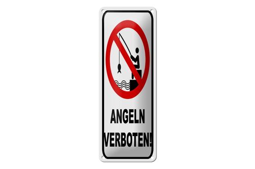 Blechschild Hinweis 10x27 cm Angeln verboten Warnschild Dekoration