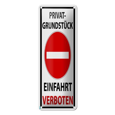 Blechschild Halteverbot 10x27 cm Privat Einfahrt verboten Dekoration