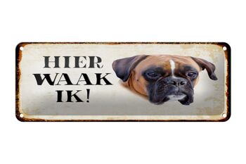 Plaque en tôle avec inscription « Dutch Here Waak ik Boxer », 27x10 cm, décoration 1
