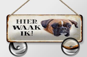Plaque en tôle avec inscription « Dutch Here Waak ik Boxer », 27x10 cm, décoration 2