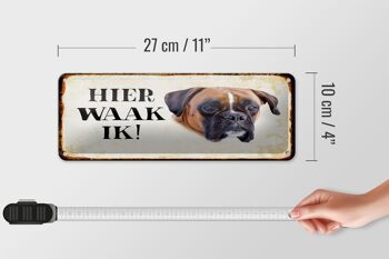 Plaque en tôle avec inscription « Dutch Here Waak ik Boxer », 27x10 cm, décoration 4