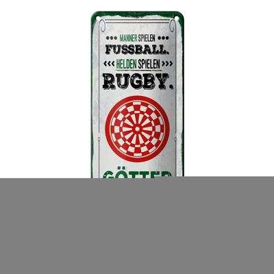 Cartel de chapa que dice 10x27 cm hombres héroes del fútbol dioses del rugby decoración de dardos