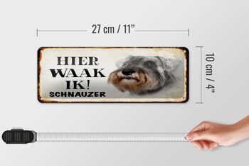 Plaque en tôle avec inscription « Dutch Here Waak ik Schnauzer » 27 x 10 cm. 4