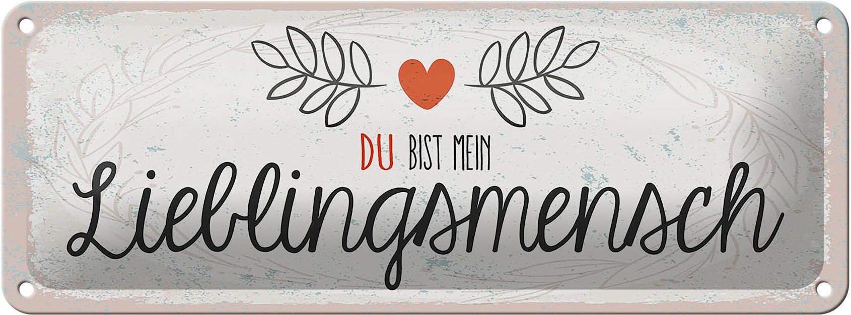 Targa in metallo con scritta "Tu sei la mia persona preferita" decorazione cuore 27x10 cm