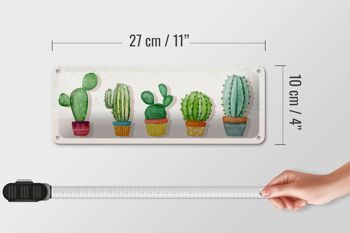 Plaque en tôle disant 5 cactus pot de fleur cactus 27x10cm décoration 4