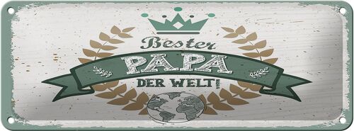 Blechschild Spruch Bester Papa der Welt 27x10cm Dekoration