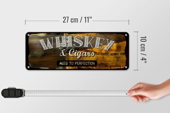 Plaque en étain disant Whisky & Cigars à la perfection 27x10cm 4