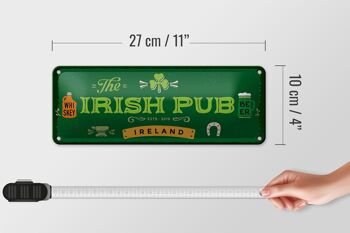 Panneau en étain disant Irlande Irish Pub Whisky Beer 27x10cm 4