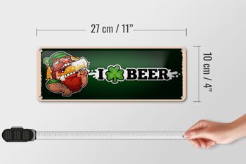 Plaque en tôle disant I love Beer Beer 27x10cm 4
