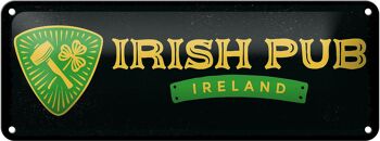 Plaque en tôle disant Irlande Pub irlandais 27x10cm décoration 1