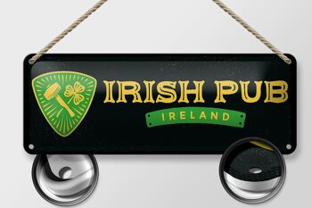 Plaque en tôle disant Irlande Pub irlandais 27x10cm décoration 2