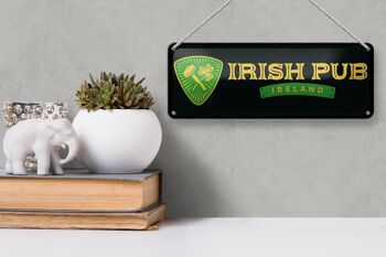 Plaque en tôle disant Irlande Pub irlandais 27x10cm décoration 3