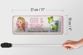 Panneau en étain disant Gin & Tonic Mummy's Little Helper 27x10cm 4