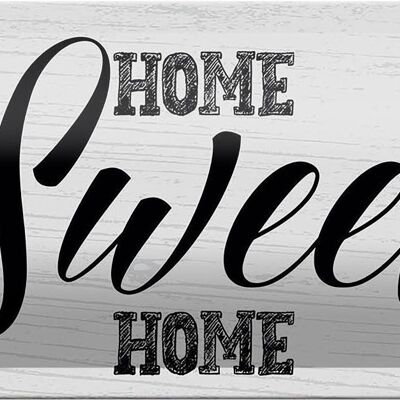 Targa in metallo con scritta Home Sweet Home 27x10 cm decorazione
