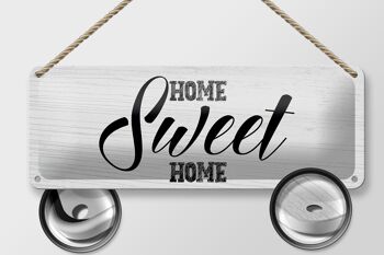 Panneau en étain disant Home Sweet Home 27x10cm, décoration 2