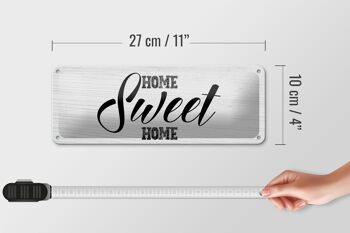 Panneau en étain disant Home Sweet Home 27x10cm, décoration 4