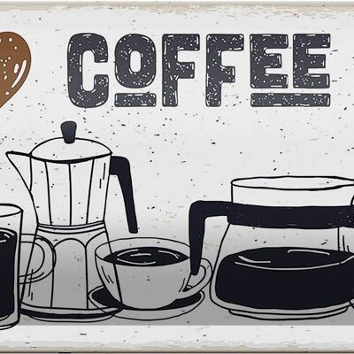 Cartel de chapa que dice Café Café todo mejor 27x10cm