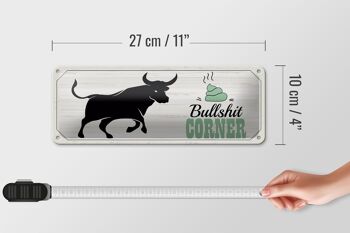 Plaque en tôle disant Bullshit Corner Bull 27x10cm décoration murale 4