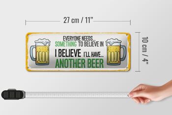 Plaque en tôle disant bière, je prendrai une autre bière, décoration 27x10cm 4