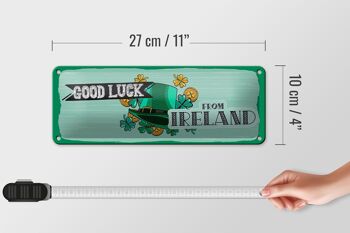 Panneau en étain disant Good Luck From Ireland 27x10cm 4