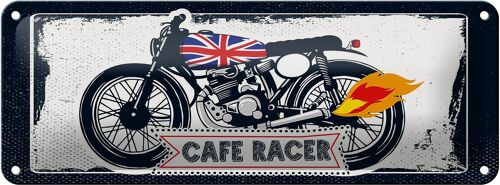 Blechschild Motorcycle Cafe Racer Motorrad UK 27x10cm Dekoration