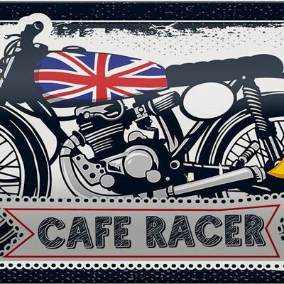 Targa in metallo Moto Cafe Racer Motorcycle UK 27x10 cm Decorazione