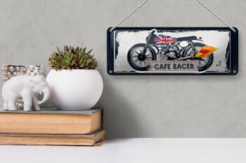 Panneau en étain pour moto, café Racer, moto UK, 27x10cm, décoration 3