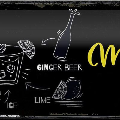 Blechschild Rezept Moscow Mule Ginger Beer Ice 27x10cm Dekoration