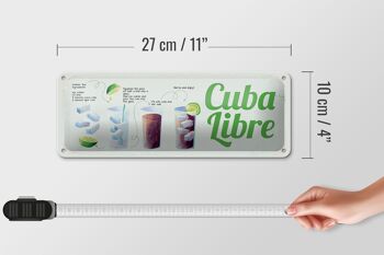 Plaque en tôle recette Cuba Libre Recette de cocktail 27x10cm décoration 4