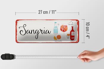 Signe en étain recette Sangria Cocktail recette Soda 27x10cm décoration 4
