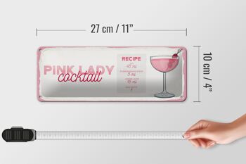 Signe en étain recette recette de Cocktail dame rose 27x10cm décoration 4
