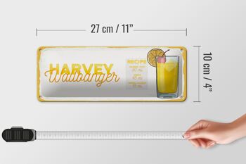 Plaque en tôle recette Harvey Wallbanger Cocktail Recipe 27x10cm 4