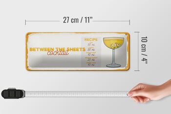 Plaque en tôle Recette Between the Sheets Cocktail Recipe 27x10cm 4