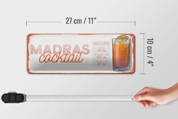 Signe en étain recette Madras recette de Cocktail Vodka 27x10cm décoration 4