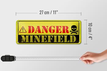 Panneau en étain d'avertissement de Danger, champ de mines, décoration 27x10cm 4