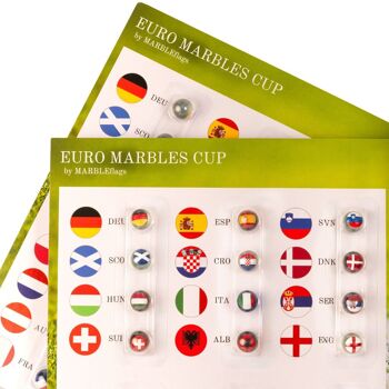 MARBLEFLAGS Euro Cup Collection 25 billes en verre pour enfants avec drapeaux des pays de la Coupe du monde. 16 mm Idéal pour les circuits de billes et les courses de billes… 3