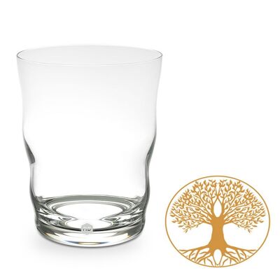 Jasmina drinking glass tree of life gold