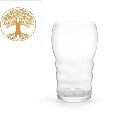 Drinking glass Galileo Tree of Life Gold